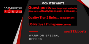 Monster White - Manual Guest Posting from Huge High Quality Authority Sites - Only $15 Thumbnail